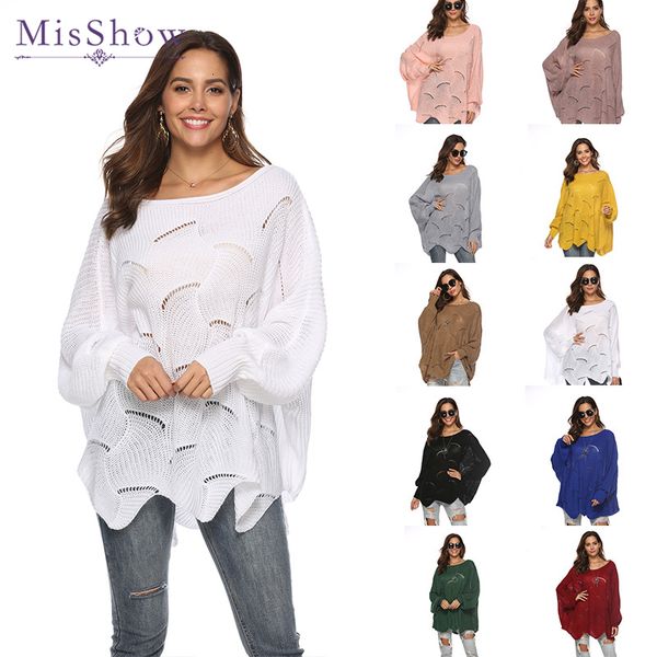 

slim sleeve sweater, round collar sweater, loose tall knitted fabric for women in the new autumn and winter of 2019, Black