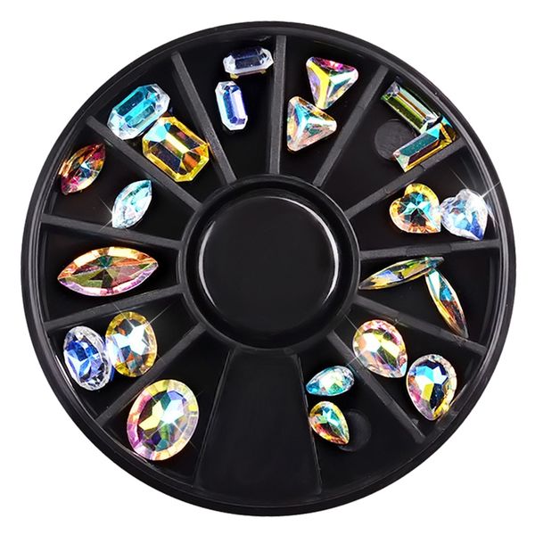 

22pcs nail art rhinestones kit, multicolor nail rhinestones for nail art decorations supplies