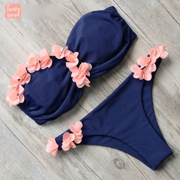 

бикини купальники купальник носите 3d цветочные бикини установить купальники push up пляж женщины майо de bain femme biquini, White;black