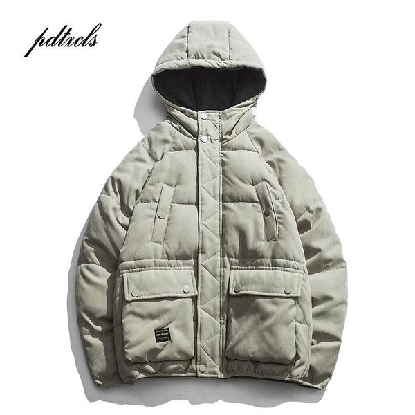 

new arrival vintage fashion brand letter printed thicken men's hooded jackets hip hop winter casual male street wincheater coats, Black