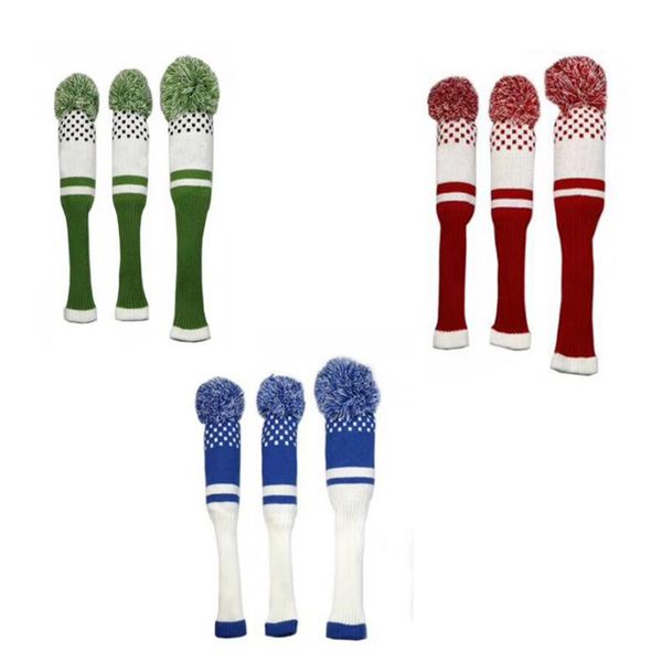 

golf club covers knitting clubs headcovers wood driver protector with pom poms mallet for golfers