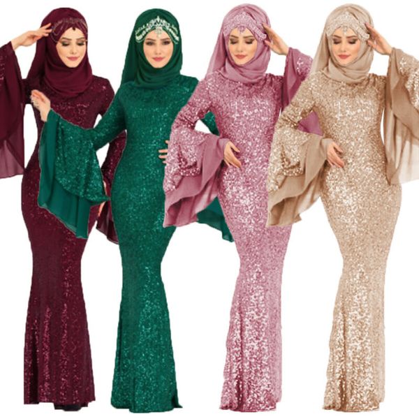 

роскошные мусульманские платья блестками дубай абая jubah рамадан исламские женщины роскошные длинные платья кафтан большой размер женщины м, Black;gray