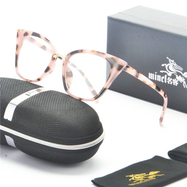

transparent round glasses frame men women vintage tr90 ultralight cat eyeglasses for ladies leopard eye glasses frames nx, Black