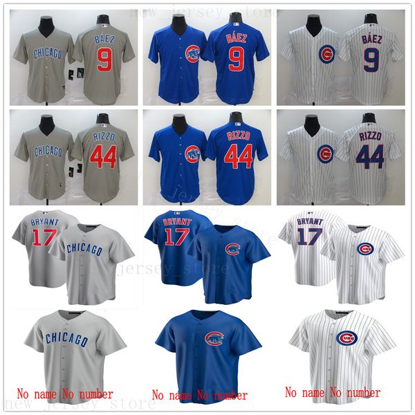 

2020 man kids women chicago baseball cubs 9 javier baez jerseys 44 anthony rizzo 17 kris bryant jersey stitched quality white blue gray, Blue;black
