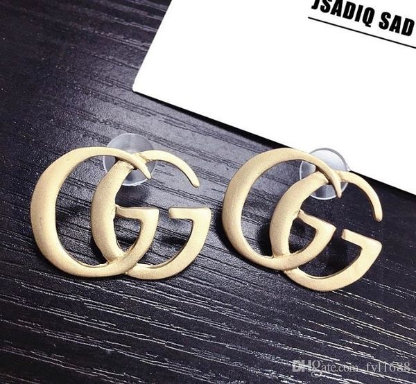 

fashion designer earrings letters g g earrings gold plated ear studs earddrop for women girl party wedding jewelry, Red;brown