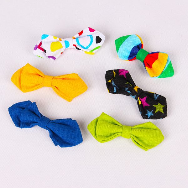

solid colorful bow tie for kids baby polyester bow tie, Black;gray