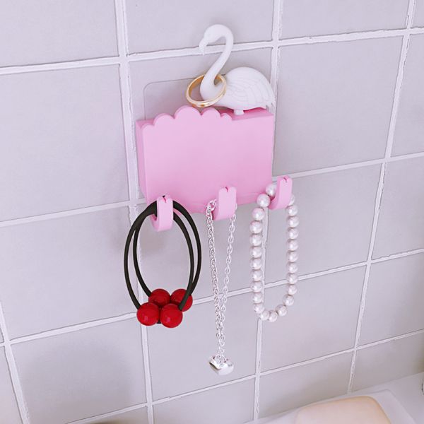 

2019 new flamingo hooks decorative personalized door punch no trace creative home hook
