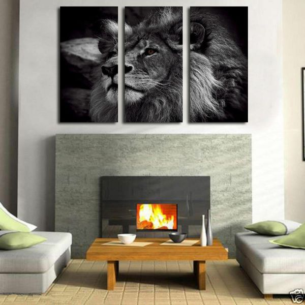 

black and white lion king hand painted art on canvas oil painting modern huge wall art picture home decor gifts