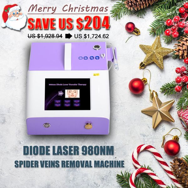 

big power laser vasular removal machine high energy 30w beauty portable spider vein removal machine 980nm diode laser, Black