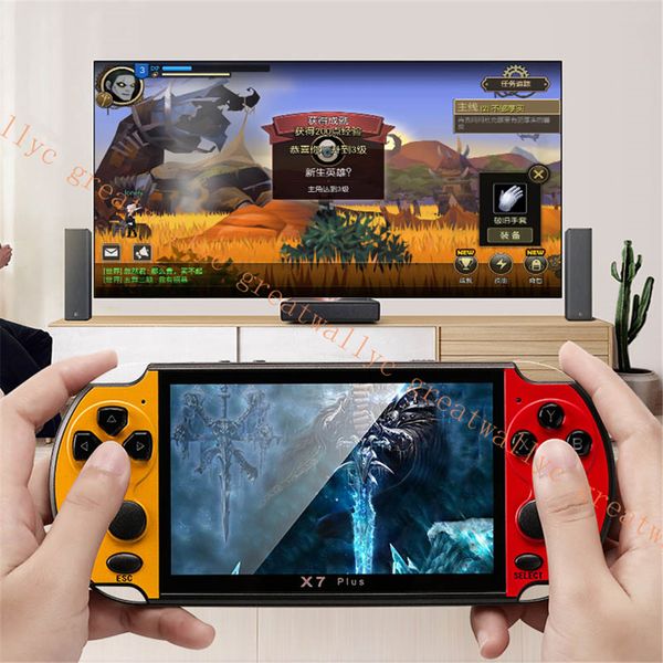 

5.1inch x7 plus handheld геймеры двойной рокер 8gb памяти 32/64/128 бит 1000 игр mp5 игровая приставка