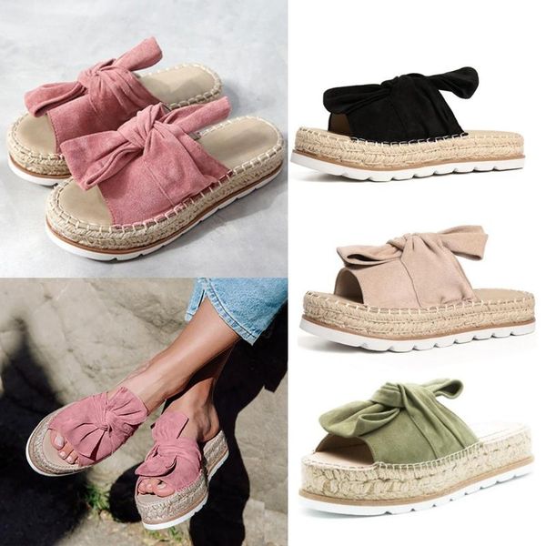 

xnhn women's sandals shoes peep toe casual bow knot cross thickness summer slipper sandals shoes chaussure femme, Black