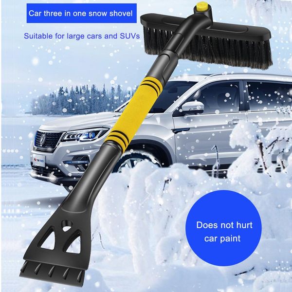 

car snow shovel scraper remover brush cleaner easy to carry with rotating brush head automobile three in one