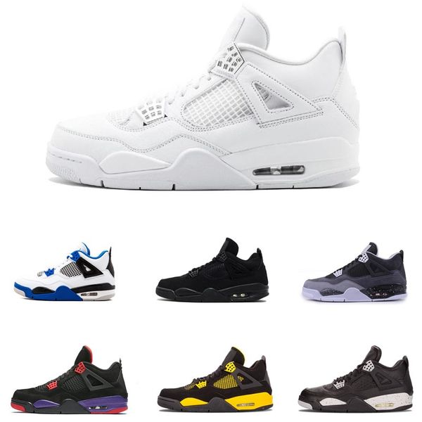 

2019 all white men basketball shoes 4 military motosports blue alternate 89 pure money new basketball trainers 4s sports sneakers 8-12