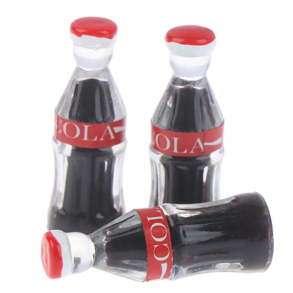 

3pcs mini coke drinks 1/12 dollhouse miniature doll drinks play kitchen toy