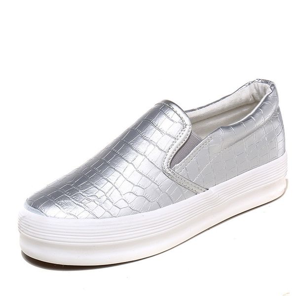 

chic snake print loafers woman silver leather shoes women platform sneaker women footwear flatshoes elegant shoes for woman, Black