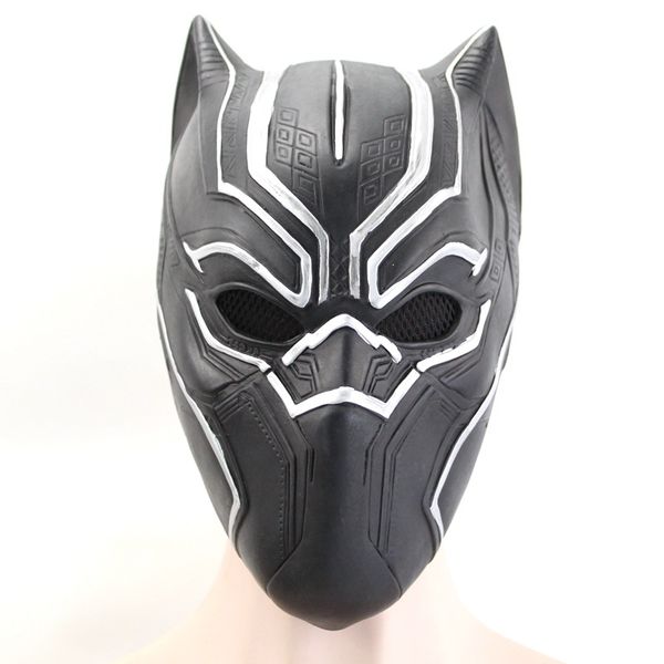 

halloween latex mask black panther masks captain america 3 civil war roles cosplay mask helmet realistic party props promotion