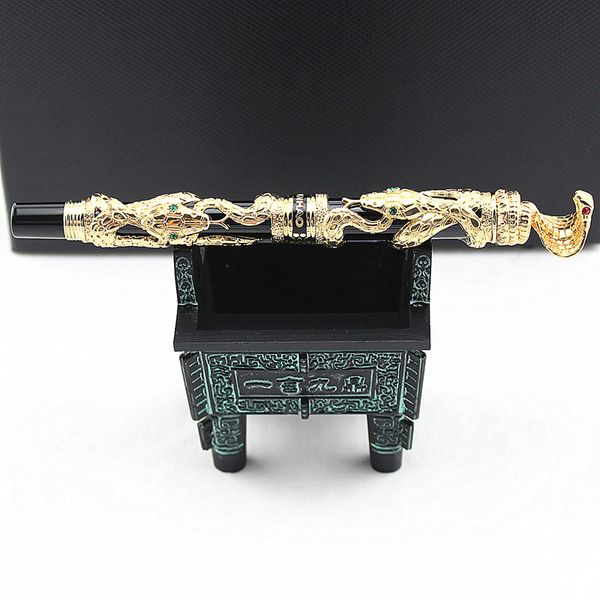 

jinhao snake vintage luxurious fountain pen / pen holder full metal carving embossing heavy gift collection