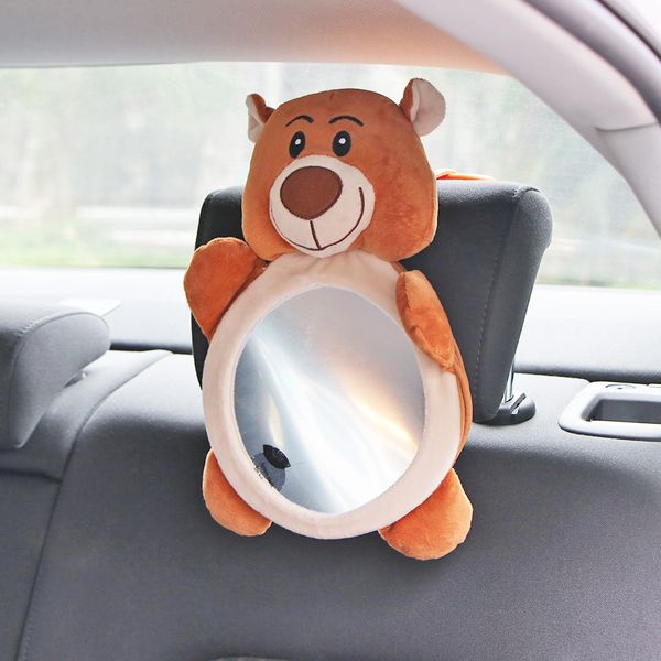 

cartoon acrylic lens rearview mirror adjustable 14cm car auto back seat rearview safety mirror interior accessories