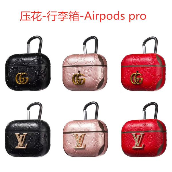 

дизайнер airpods 3 чехла для Apple Airpods Pro PU Cover мода анти потерянный крюк Застежка брелок для Airpod Case бесплатная доставка