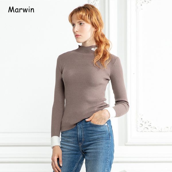 

woman sweaters, high-collar street retail style autumn winter marwin 2019, White;black