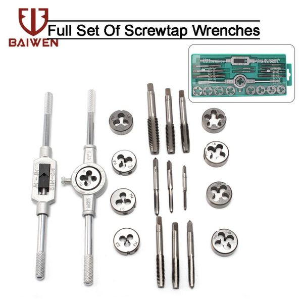 

20 pcs alloy steel tap & die set with small tap twisted hand tools multifunction external thread cutting tapping hand tool kit