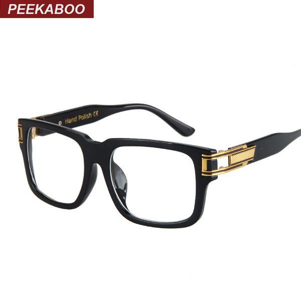 

new big square mens eyeglasses brand frames black clear luxury eye glasses frames for men women uv lentes, Silver