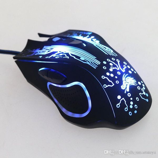 

высокое качество профессиональные usb проводная мышь gaming 6 кнопка 2400 dpi led optical usb gamer компьютерная мышь мыши кабель мышь для п