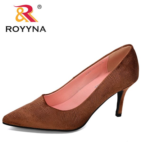 

royyna 2019 new designers high heels pumps woman shoes pointed toe dress shoes basic pumps women boat zapatos mujer comfortable, Black