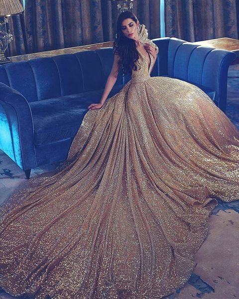 

new arabic backless ball gown prom dresses berta gold sequined evening dress v neck formal red carpet dress vestidos de festa, Black;red