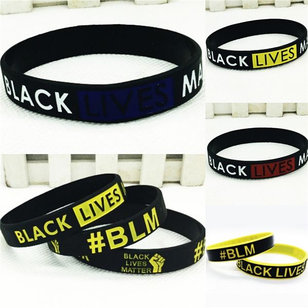 

black lives matterukebay silver bead bracelets women fashion gothic charm bangles black silicone bracelet elasticity chain pearl jewelry #37