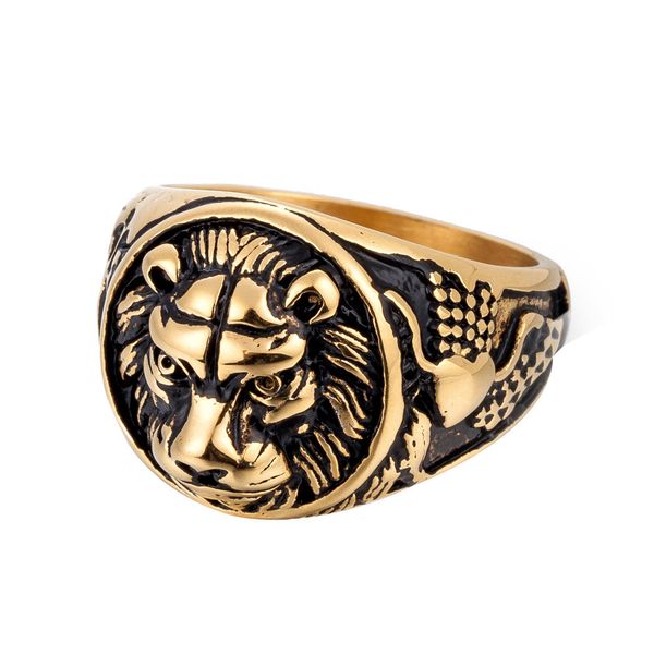 

luxury lion design rings titanium steel jewel rings fashion jewelry for men anniversary party gifts ing, Silver