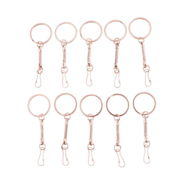 

10pcs alloy keyring snake chain with snap end and jump ring, Black