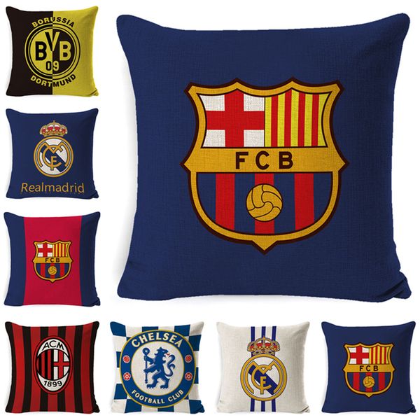 

pillow cover linen super soft pillow european football team cushion christmas pillows decorative pillow cover