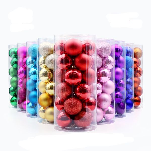 24 teile/los 30mm Weihnachten Ball Ornamente Weihnachtsbaum Dekor Ball Flitter Weihnachten Party Hängen Ball Ornament Dekorationen für Weihnachten Beste qualität