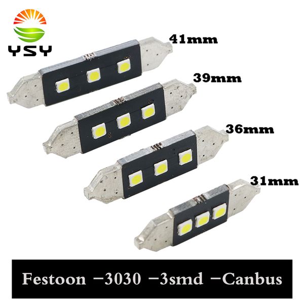 

ysy 12v white 31mm 36mm 39mm 41mm c5w 3smd 3030 led canbus festoon bulb car licence plate light interior dome lamp reading light