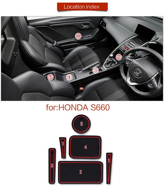 

anti-грязная pad для s660 двери groove gate slot anti-slip mat автомобилей интерьеры gel pad резиновый коврик