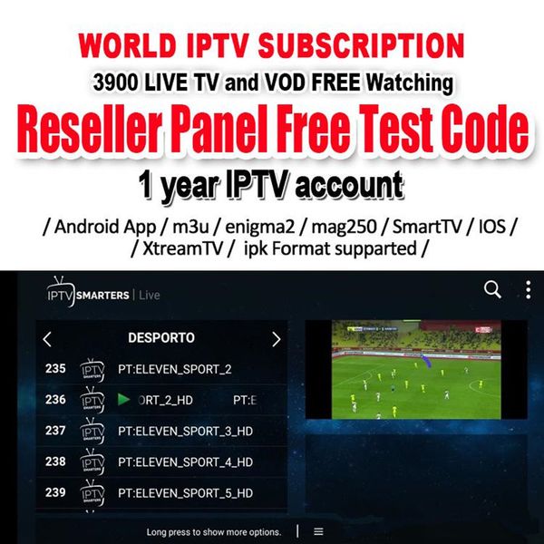 

IPTV Subscription 1/ 3/ 6/ 12 months Abonnement IPTV Live 4000+ VOD Arabic Europe USA Russia Sport Live Channels Ultra Android Smart TV