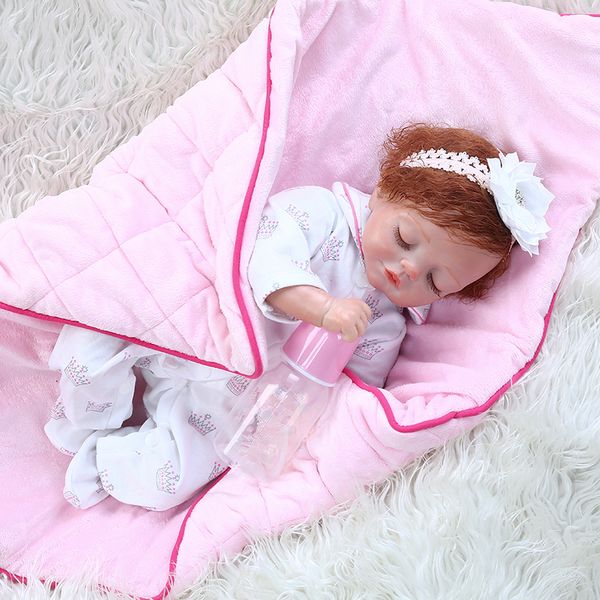 

новый 49cm сладкий возрождается девочка кукла с одеяло новорожденного ребенка мягкие прикосновения взвешенным мягкое тело куклы рождественск