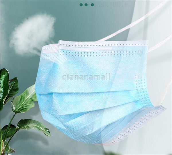 

6m8o stock pcs box 50 50pcs in white or blue medcial face masks mouth mask disposable 3 layers non woven dust haze proof black jz15
