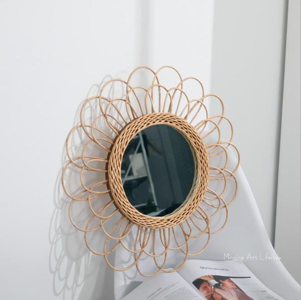 

woven mirrors wall decoration hanging handmade bamboo home furnishing soft dÃ©cor