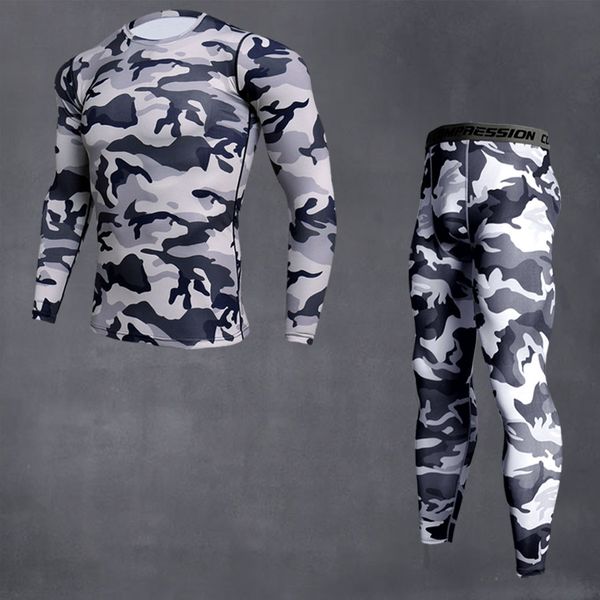 

high elastic mens compression longsleeve shirt + pants set bodybuilding tight leggings sports suit workout fitness sportswear, Black;blue