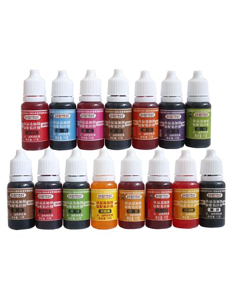 

15 colors baking edible coloring matter diy crystal mud cake silk flower food cream liquid pigment gream of tartar accessories