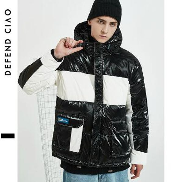 

winter mens designer parkas new down coats color matching thick jacket luxury windproof jackets outdoorwear womens hooded coat clothing, Black