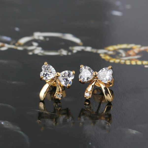 

beautiful zircon stud earrings simple and stylish trinkets zircon earrings stud women, Golden;silver