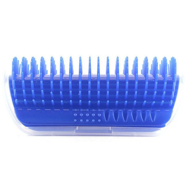 

wholesale pet toys corner cat massage self groomer comb brush with catnip hair removal brush comb