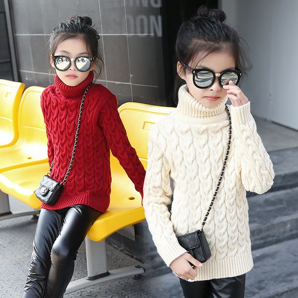 

kids high neck sweaters winter teen girls warm pullovers christmas sweaters children's turtleneck clothes for girls 10 12 years, Blue