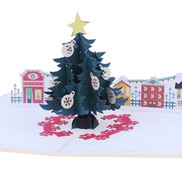 

3d stereo christmas card thanksgiving blessing handmade wish card invitations christmas cards merry