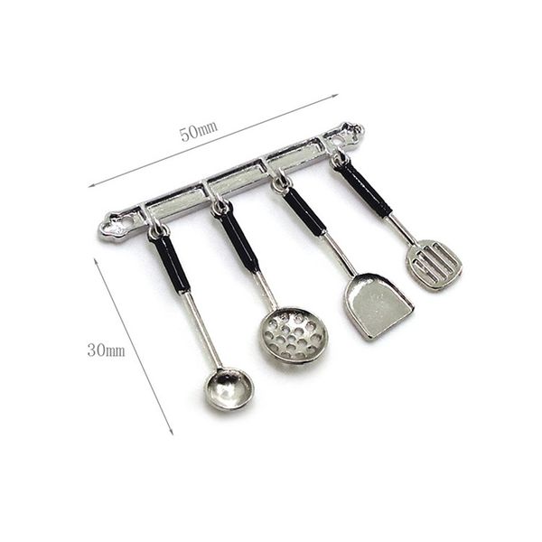

5pcs kitchen 1:12 dollhouse miniature spoon shovel cookware tools diy doll house accessories kit kids pretend play gifts m840#