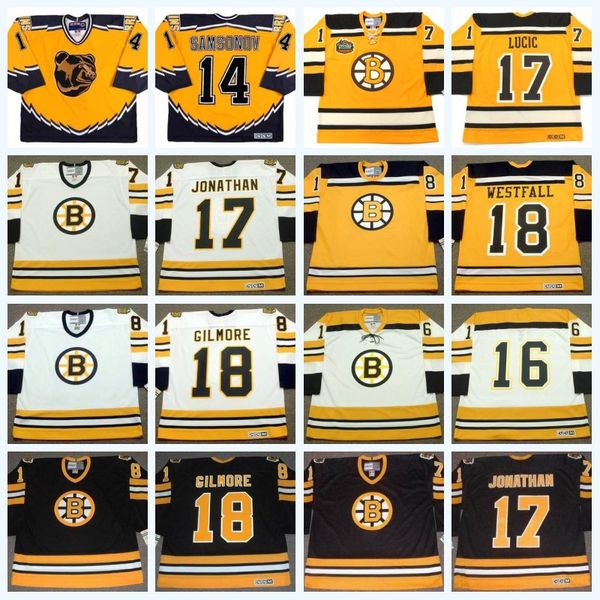 

Stitched Boston Bruins Jersey 14 SERGEI SAMSONOV 2001 15 MILT SCHMIDT 16 DEREK SANDERSON 16 RICK MIDDLETON 17 LUCIC Ice Hockey Jerseys