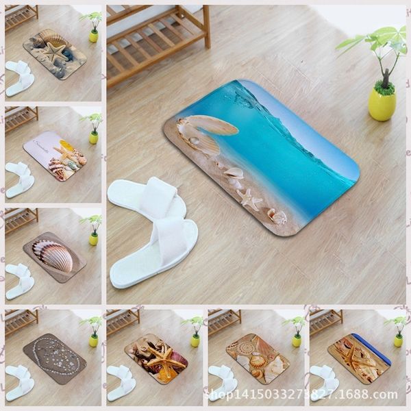 

romantic ocean shell pattern home furnishing bedroom in front of the door non-slip land pad carpet mixed batch